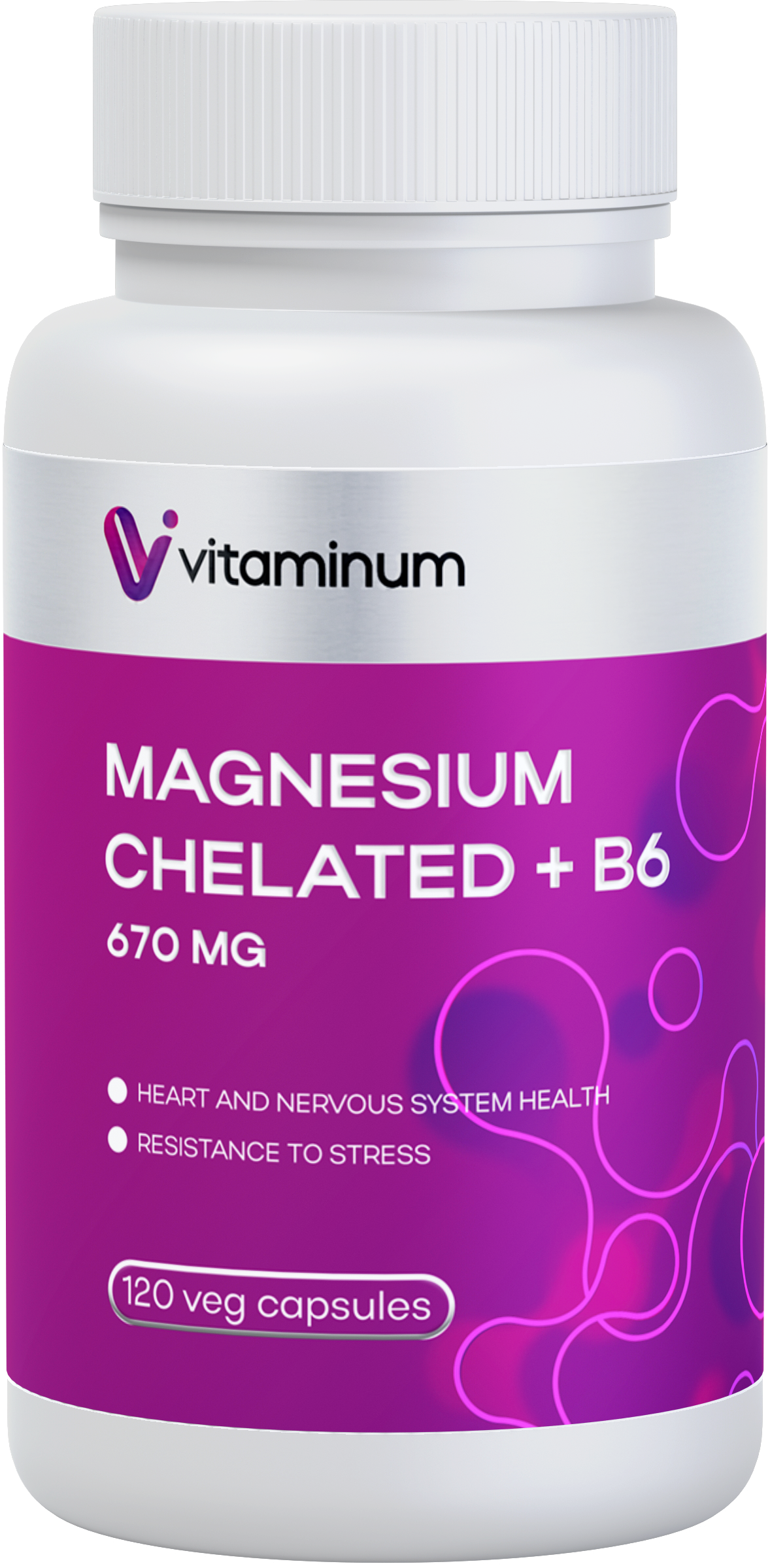  Vitaminum МАГНИЙ ХЕЛАТ + витамин В6 (670 MG) 120 капсул 800 мг  в Дальнегорске